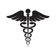 Caduceus medical symbol, vector illustration.