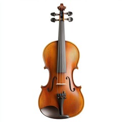 Fototapeta premium Wooden violin, light brown, standing upright