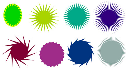 set of colorful shapes vector ,set of stars shapes 