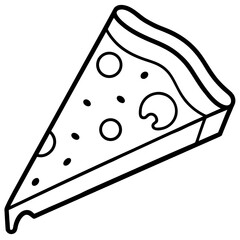 Clean line art pizza slice with cheese details