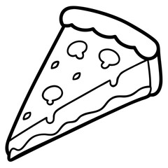 Clean line art pizza slice with cheese details