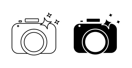 Digital Magic Camera Vector Icon - Outline and Glyph Style