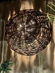 Empty Circular Bamboo Wicker Basket with Textured Weave Isolated on White Background Ideal  
