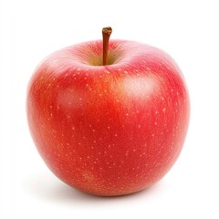 Single, vibrant red apple against white background (1)