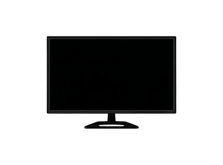 Sleek computer monitor silhouette, transparent background design element, Isolated On Transparent Background