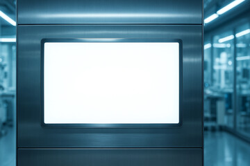 Glowing digital screen mockup, futuristic laboratory background, science and technology concept, cutting-edge research display, innovation in healthcare