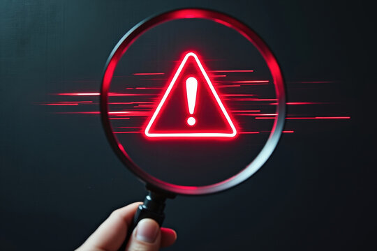 Glowing Red Warning Sign with Exclamation Point for Critical Alerts and Low Feedback Environments Requiring Immediate Attention and Action - Powered by Adobe