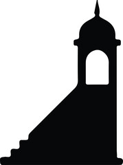 Vector Islamic mosque building simple silhouette for Ramadan theme Illustrator