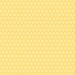 Seamless honeycomb vector pattern in soft yellow shades, perfect for honey product packaging, eco design, and modern textiles