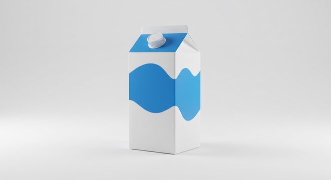 Emballage lait blanc design minimaliste bleu clair. AI Generated