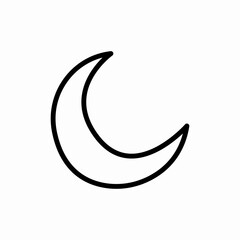 crescent moon night mode icon vector sign
