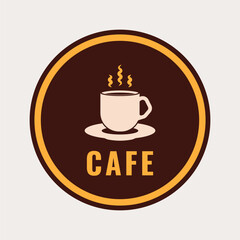 Cafe sign with white background vector illustration