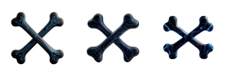 Cyberpunk halloween digital bones futuristic technology dark neon glowing design