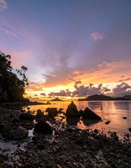 Coastal sunset scene