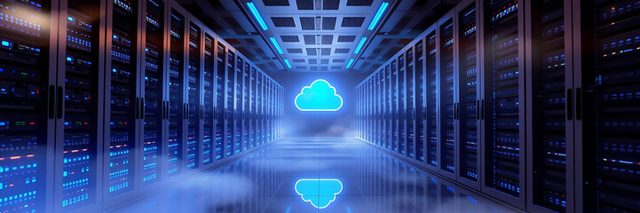 Cloud computing technology, online data storage, virtual server infrastructure, digital network and internet solutions
