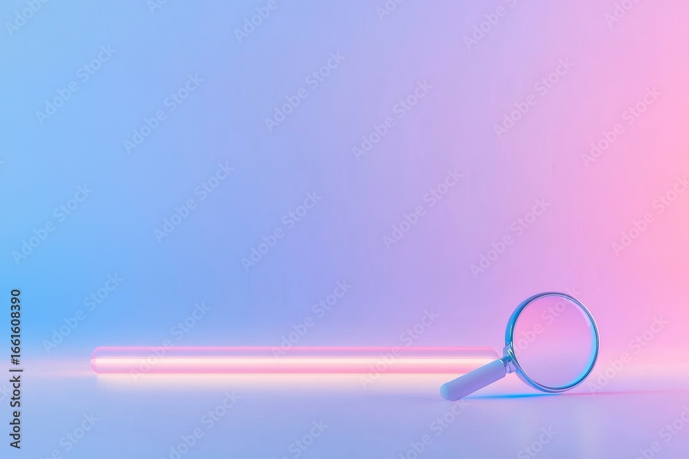 Wall mural modern search interface with vibrant neon gradient for ui design projects