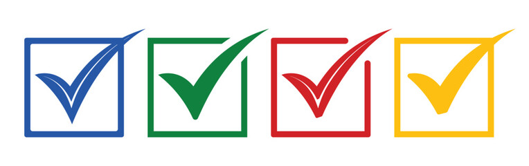 Modern checklist concept multicolor checkmarks with plant style icons