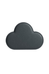 3D black cloud icon. minimal weather symbol for storage, forecast, or digital technology