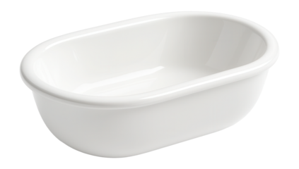 Large oval baby bathtub with a gentle slope, designed for spacious bathroom use in a villa.