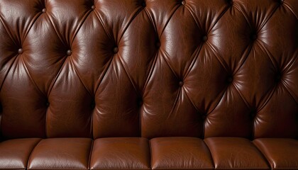 Obraz premium Brown leather sofa backrest