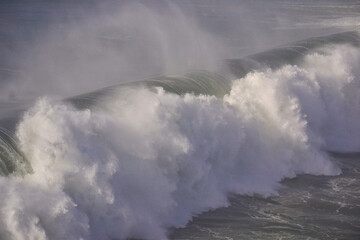 Crashing waves at the coast of Nazaré, Portugal