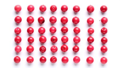 Red fruits pattern on white background