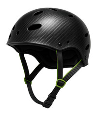 Naklejka premium Carbon fiber kayak helmet with multiple ventilation holes for rapid river descents