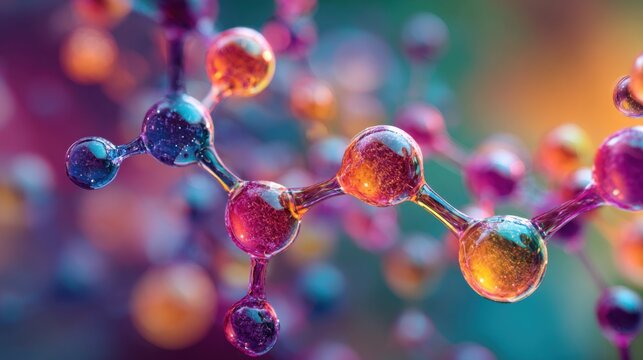colorful molecule model abstract science