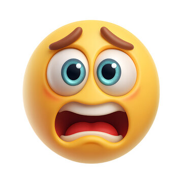 Naklejki 3D scared emoji face expression