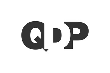 QDP logo design. Initial letter Q D P bold font style for tech startups, consulting, corporate branding. Creative company name, headlines typography identity, trendy logotype.