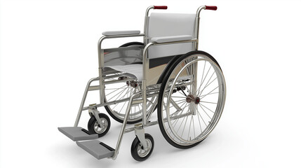 Fototapeta premium Wheelchair realistic render, medical charity equipment, (clean modern detail, white isolated background