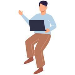 Modern Business Employee Character Illustration