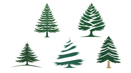 Obraz premium Evergreen Tree Vector Graphic Design – Pine Tree Illustration