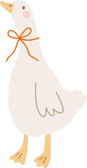 Orange bow tie duck design for templates.