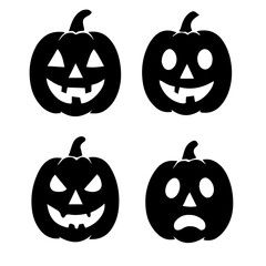 clipart silhouettes pumpkin ghost design for templates.