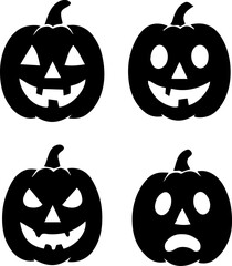 clipart silhouettes pumpkin ghost design for templates.