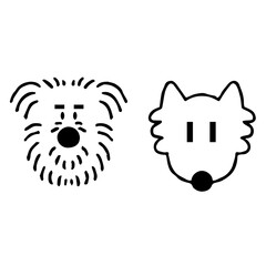 Hand drawn dog line design for templates.