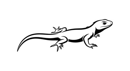 Naklejka premium Elegant Black and White Lizard Illustration