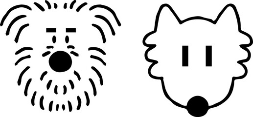 Hand drawn dog line design for templates.