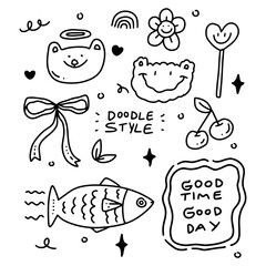 Hand drawn mood doodle style design for templates.