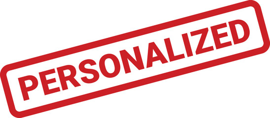 Personalized stamp in red rectangular shape, design element for branding and customization needs