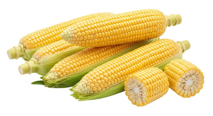 Isolated Pile of Corncobs Freshly Harvested