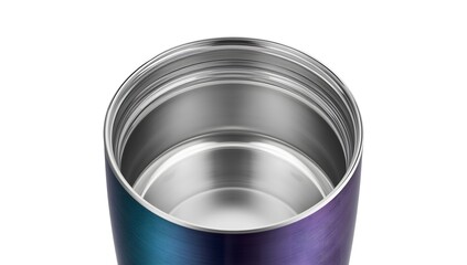 Close up view of the inside of a colorful insulated tumbler
