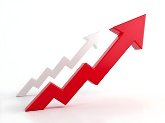 3d render glossy illustration of upward pointing arrows symbolizing financial growth or progress. Ensuring a professional and dynamic look for business success.