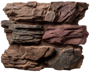 Multicolored brick wall element decorative stone texture rough surface natural material rustic style earthy tones architectural detail outdoor design rugged appearance creative accent