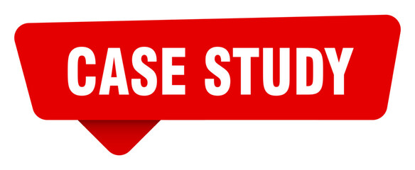 case study red sticker isolated on transpatent background. case study sign