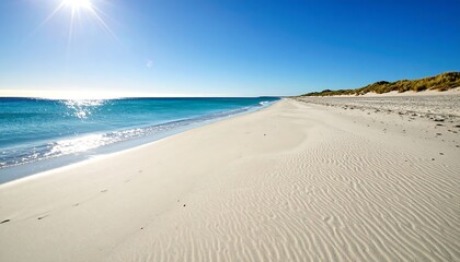 Coastal white sand beach scenery