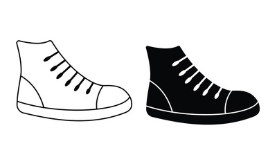 Boot icon. Canvas shoe icon. Male shoe vector icon. Hiking boots icon. Hiking boots mountain shoes vector. Sports shoe. 