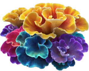 Vibrant coral reef element multicolored marine life exotic underwater scene detailed texture ocean ecosystem tropical sea lively and colorful nature beauty aquatic flora