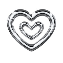 3d chrome icon heart	